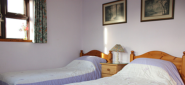 Twin bedroom at Nutshell Cottage - Bed & Breakfast - Near Hartpury College Gloucestershire